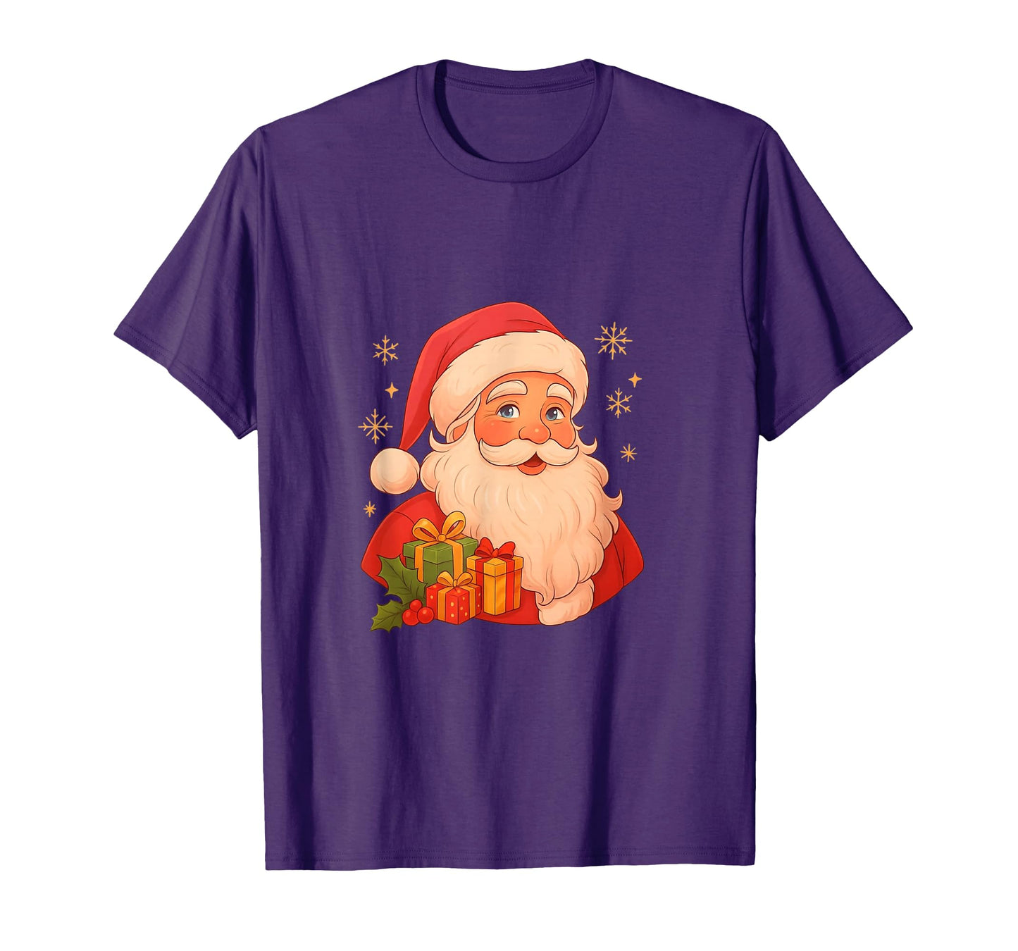 Vintage Santa Claus Christmas Cute Holiday Tee with Gifts T-Shirt