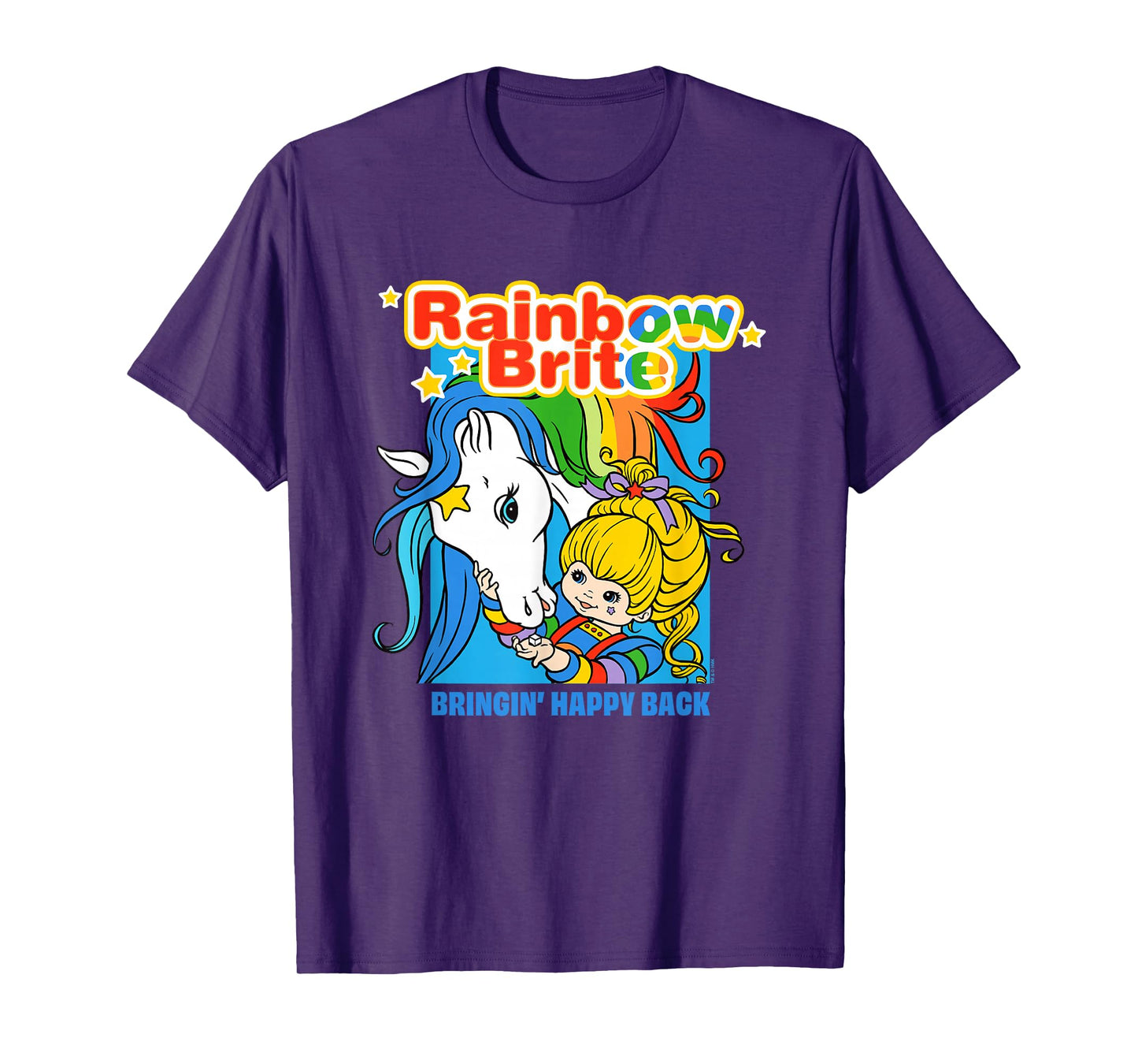 Rainbow Brite Bringin' Happy Back Colorful Retro Chest Logo T-Shirt