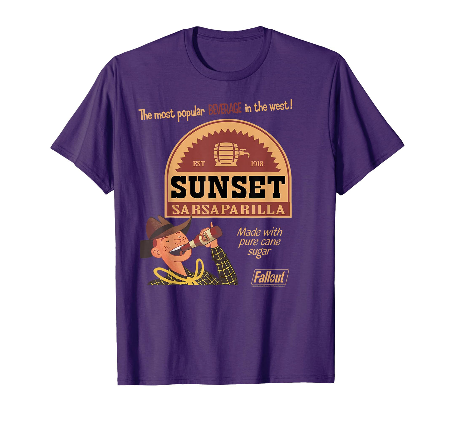 Fallout Video Game Sunset Sarsaparilla Vintage Ad T-Shirt