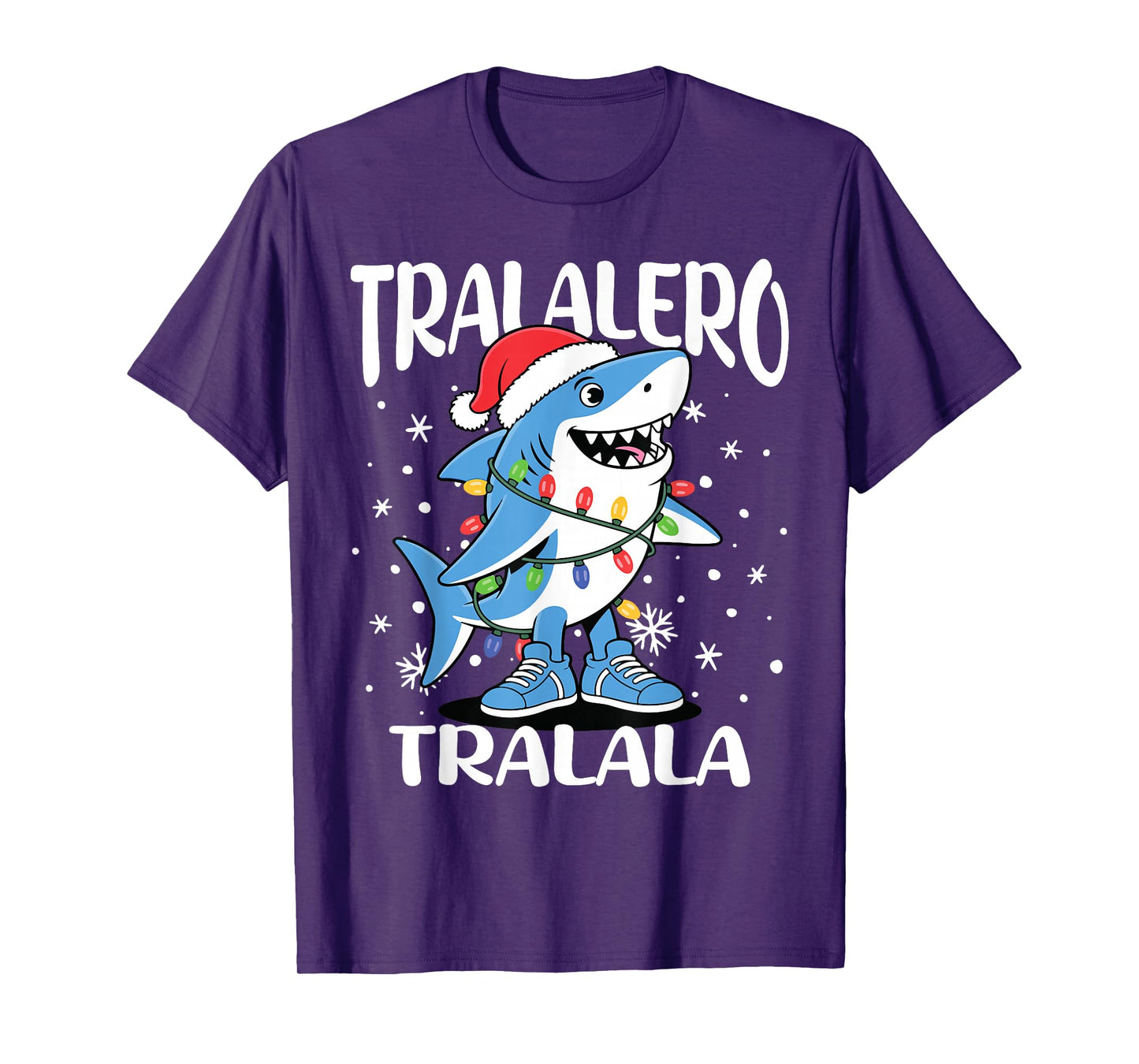 Tralalero Tralala Santa Hat Funny Shark Meme Christmas Kids T-Shirt