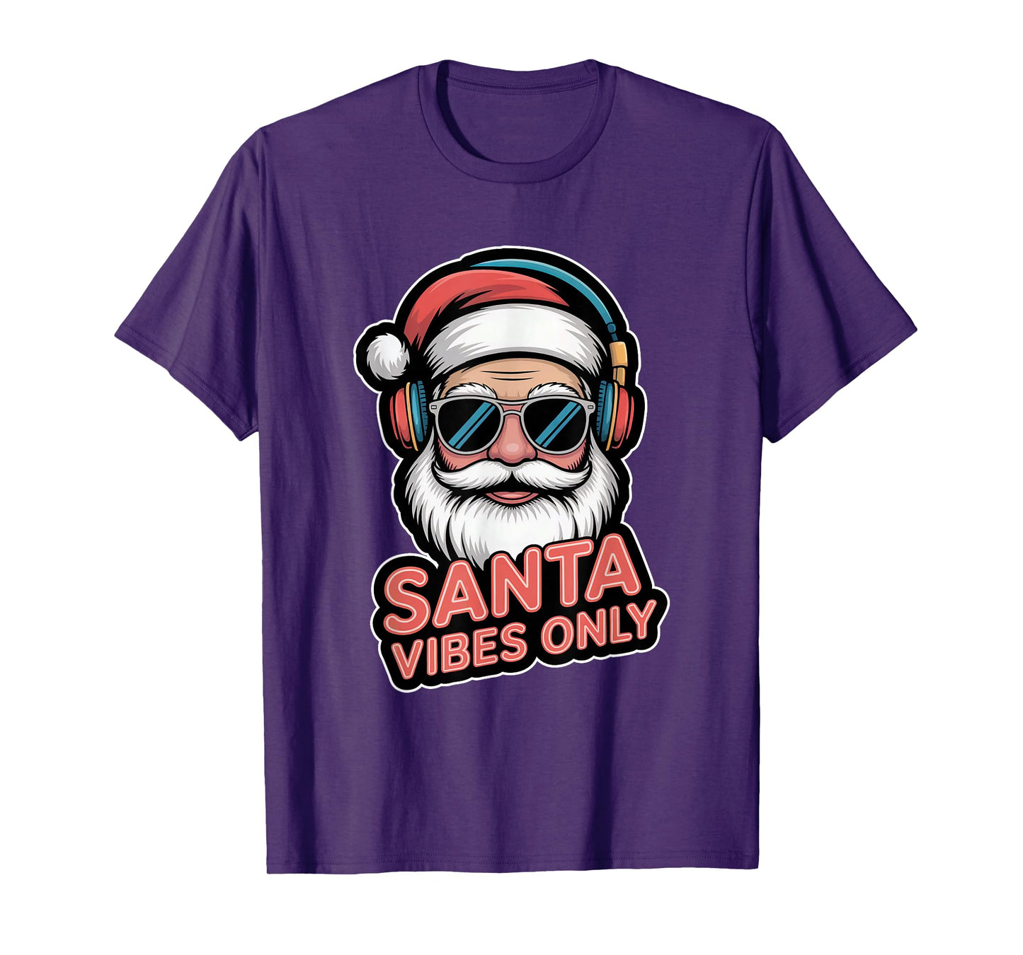 Santa Vibes Only Funny Pop Culture Christmas Holiday Party T-Shirt