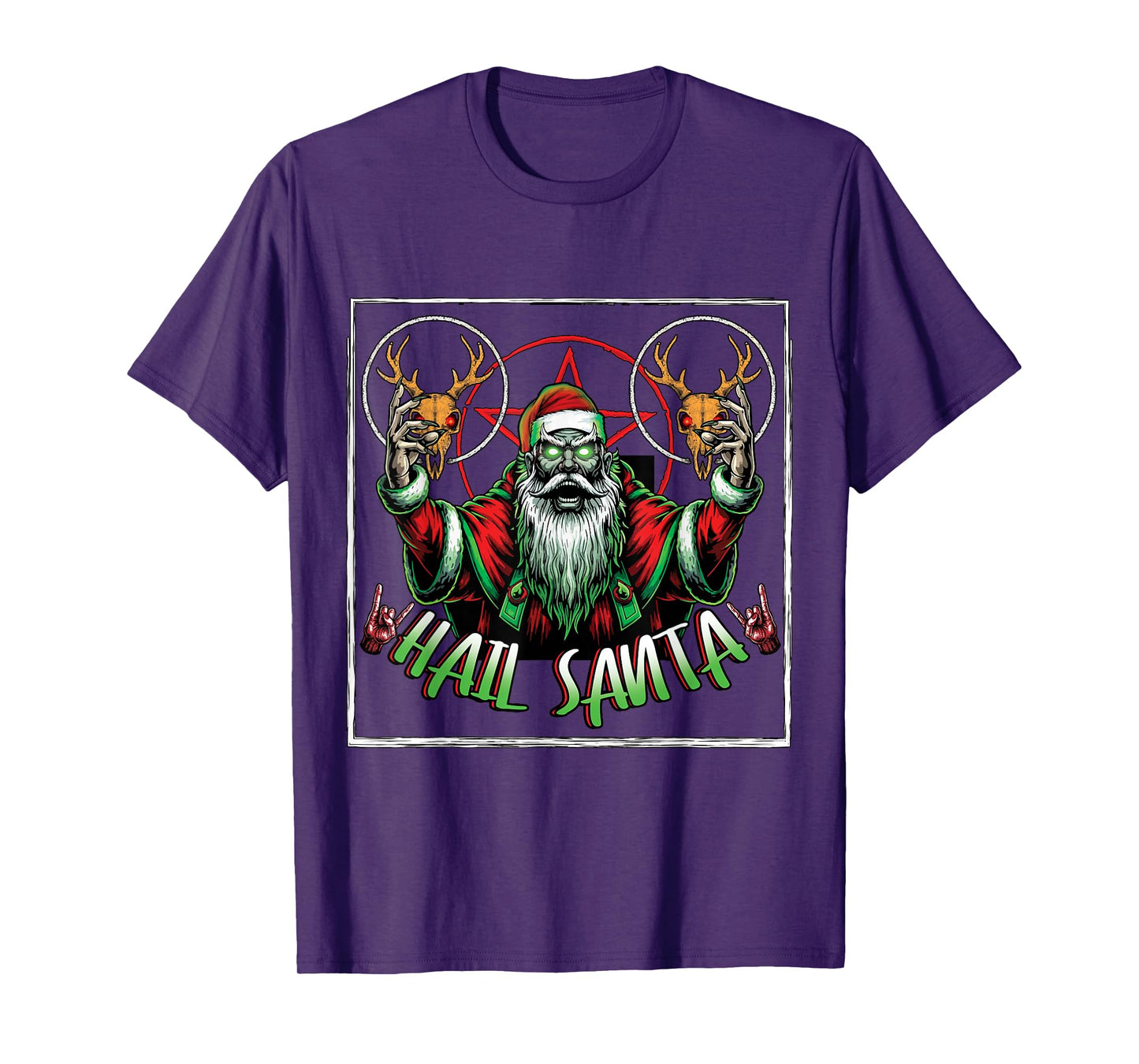 Hail Santa Pagan Happy Solstice Anti Christmas Horror T-Shirt