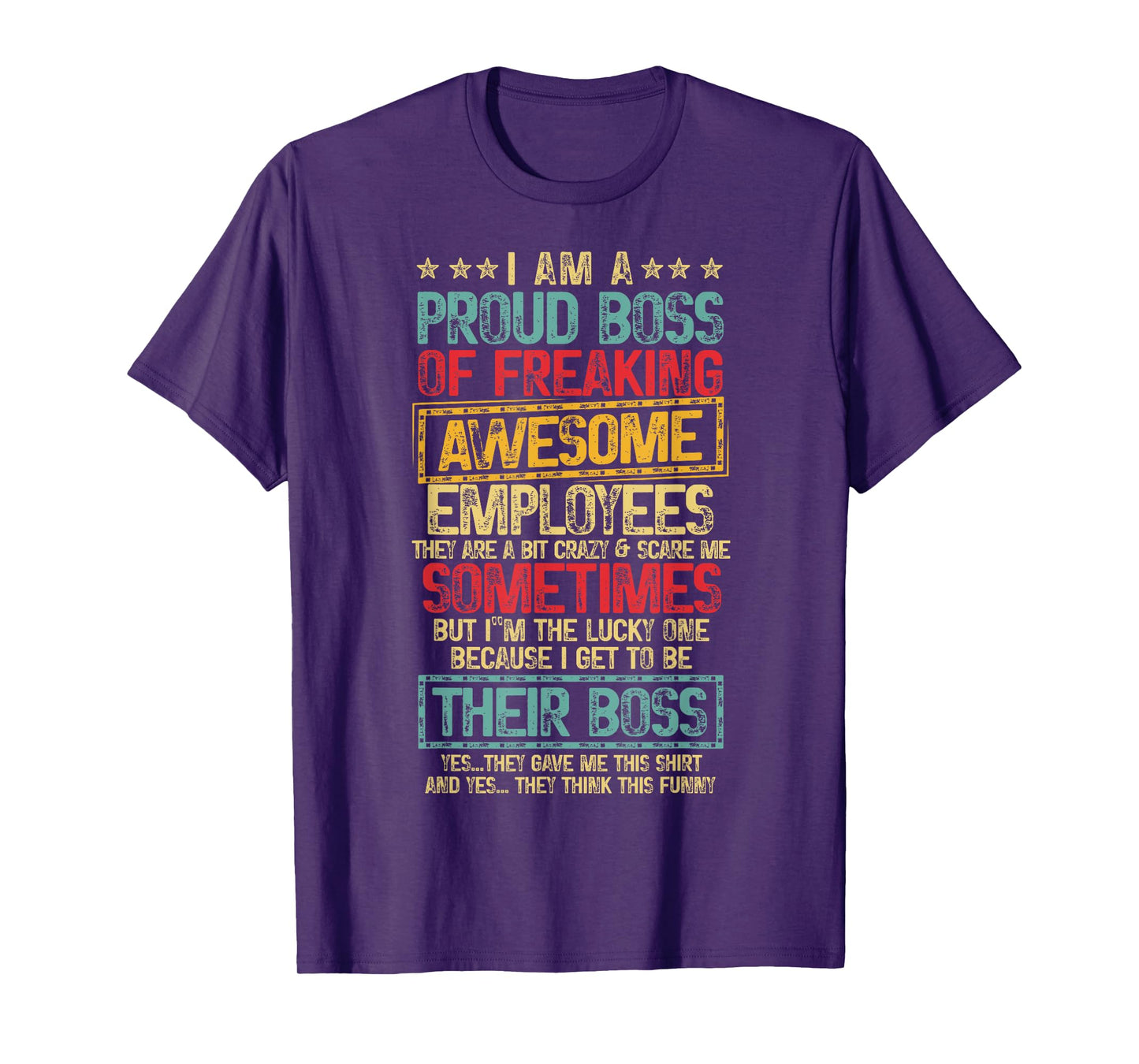 Appreciation Proud Boss Love Employee Gifts Tee Unisex-Adult T-Shirt Black Small Retro Humorous-Retro-T-Shirts