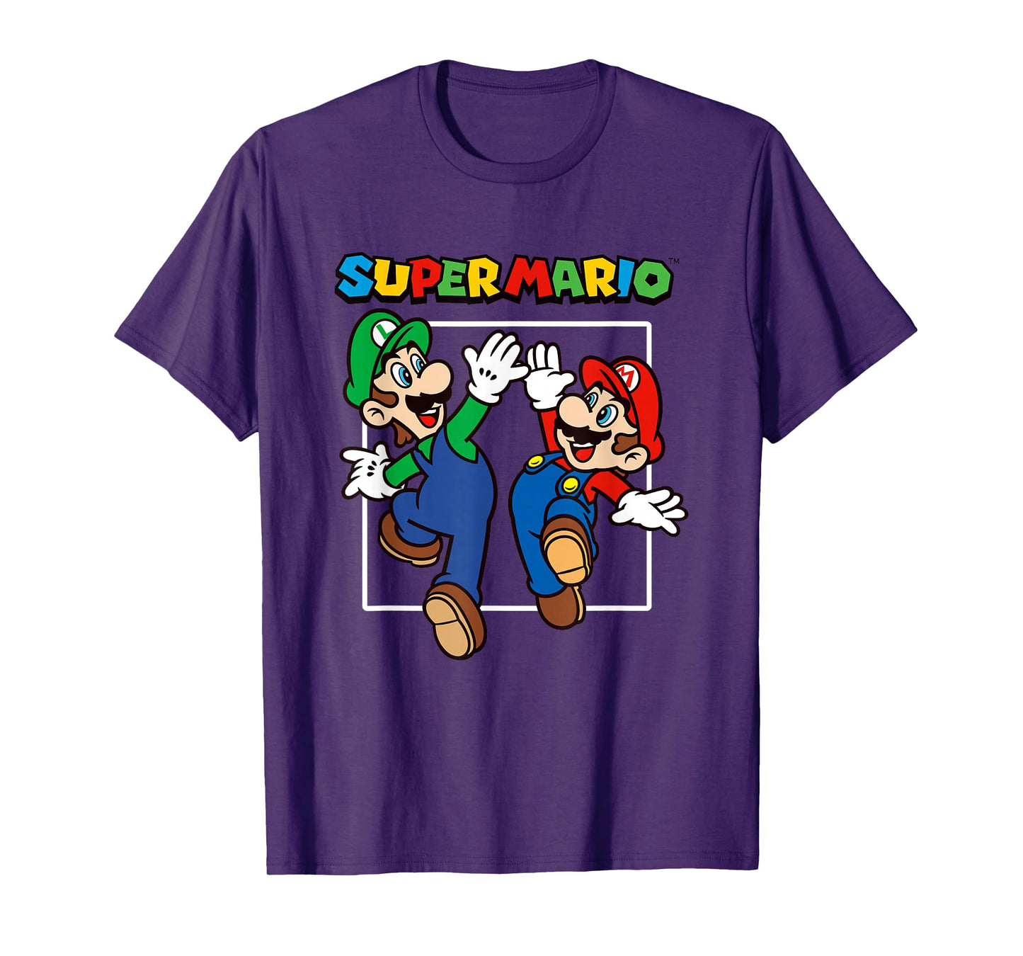 Super Mario Bros Big Jump High Five Retro Portrait T-Shirt
