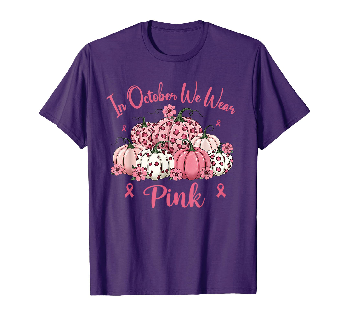 Halloween in October We Wear Pink Breast Cancer Awareness T-Shirt