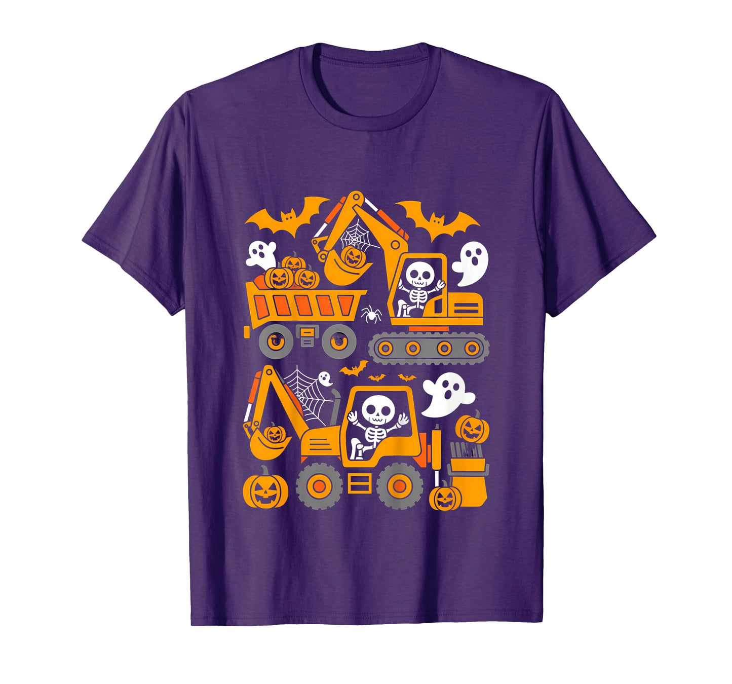 Spooky Construction Trucks Halloween Costume Toddler Boys T-Shirt