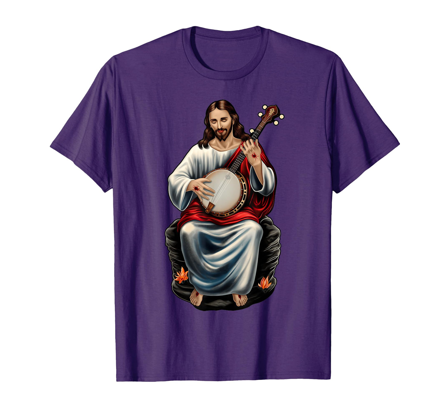 Jesus Christian Religious Playing Banjo Bluegrass T-Shirt
