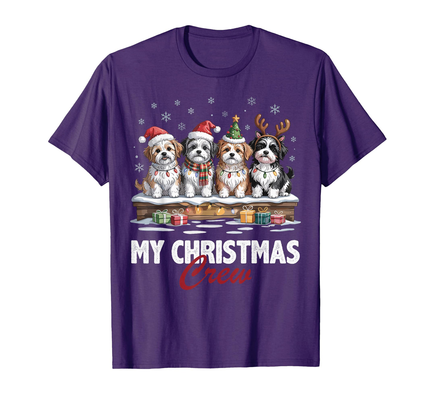 Havanese Christmas Crew Funny Dog Lovers Holiday Pajama T-Shirt