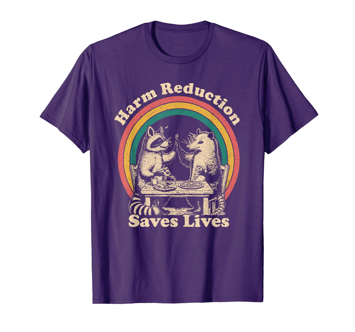 Vintage Raccoon Harm Reduction Overdose Awareness Nurse T-Shirt