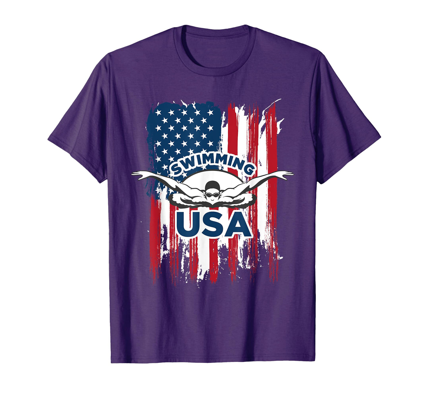 Swimming USA Support the Team Shirt USA Flag Pool T-Shirt