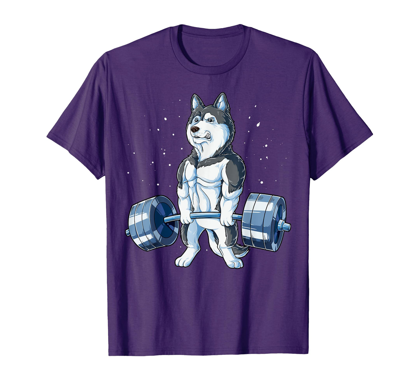 Siberian Husky Weightlifting Funny Deadlift Men Fitness Gym T-Shirt