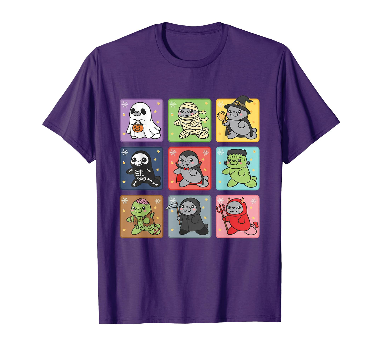 Funny Cute Manatee Boo Witch Zombie Vampire Halloween T-Shirt