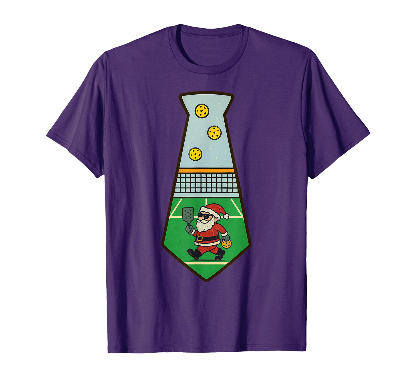 Santa Playing Pickleball Christmas Vintage Funny Xmas T-Shirt
