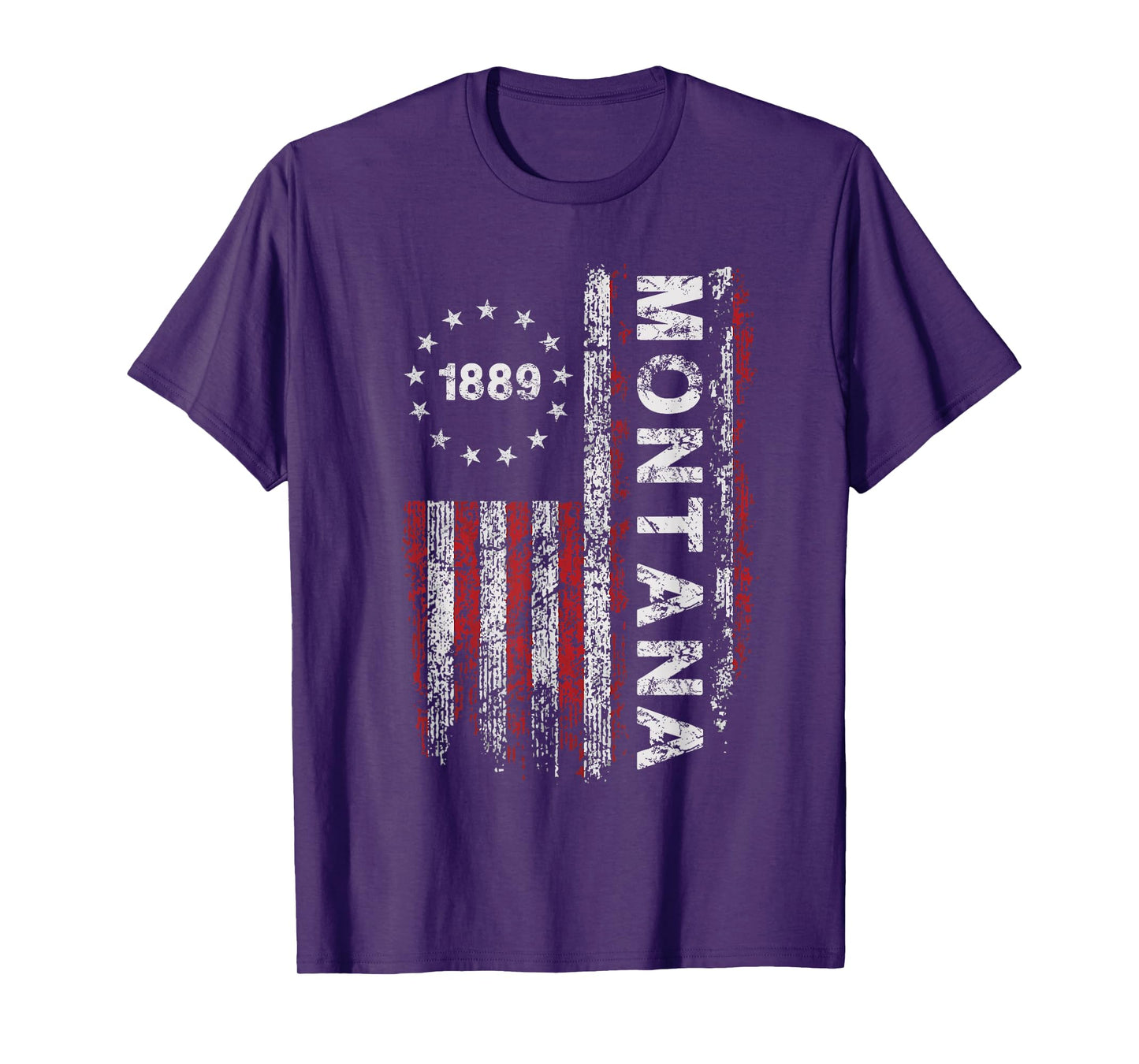Montana State US Flag Vintage For Men Women Youth T-Shirt