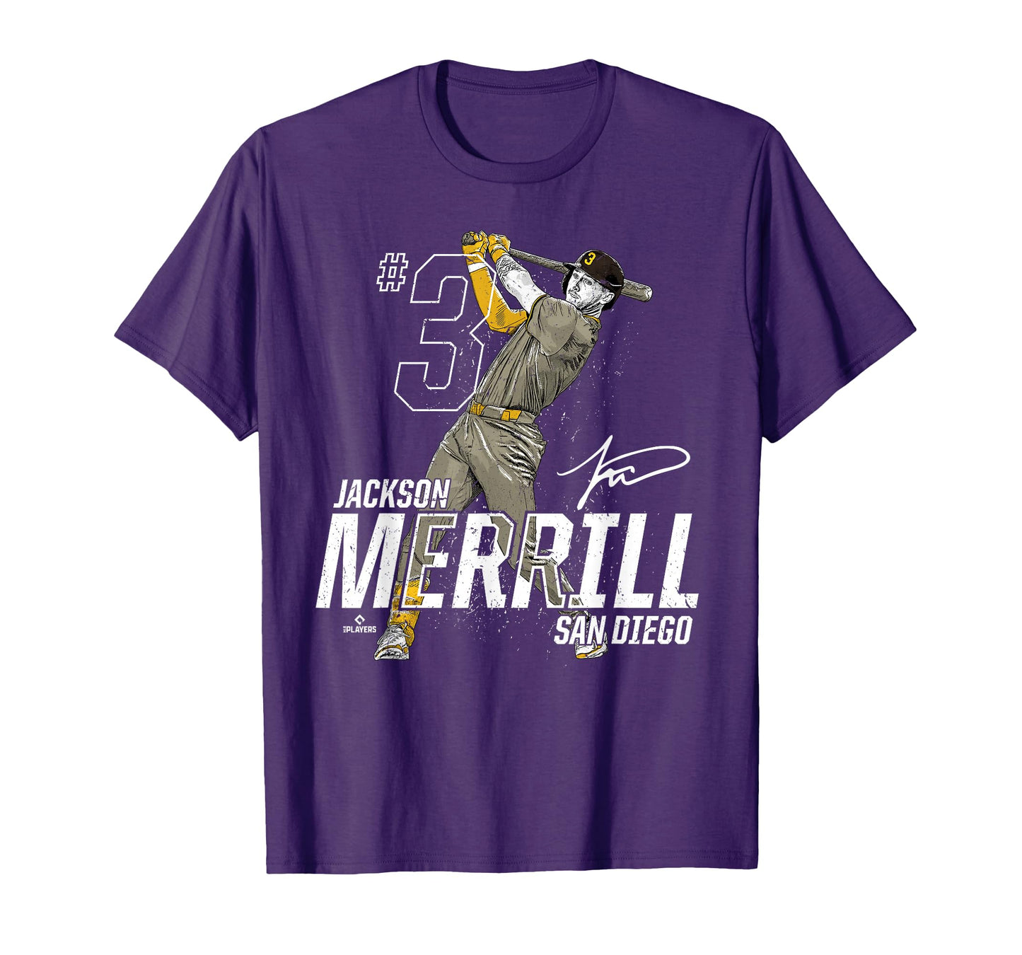 Dynamic Pose Jackson Merrill San Diego Baseball MLBPA T-Shirt