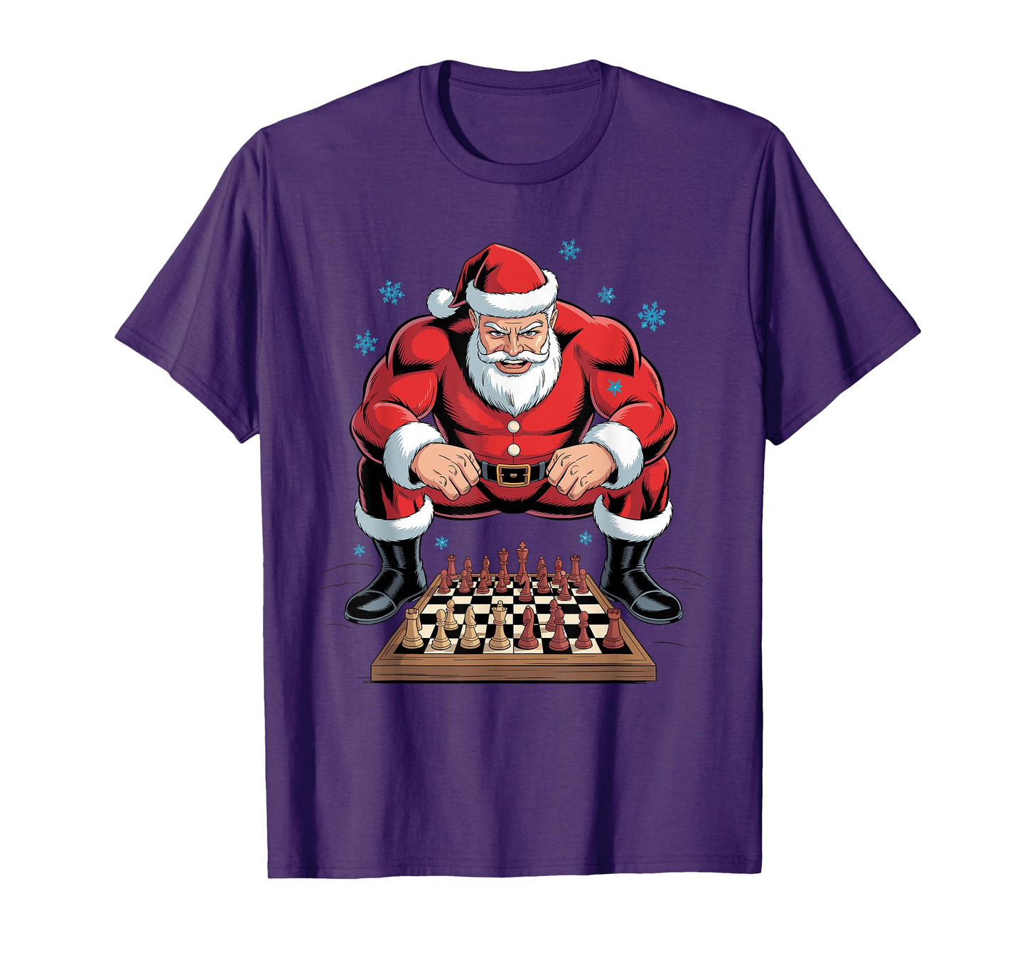 Santa Playing Chess Funny Holiday Christmas Xmas Pajama T-Shirt