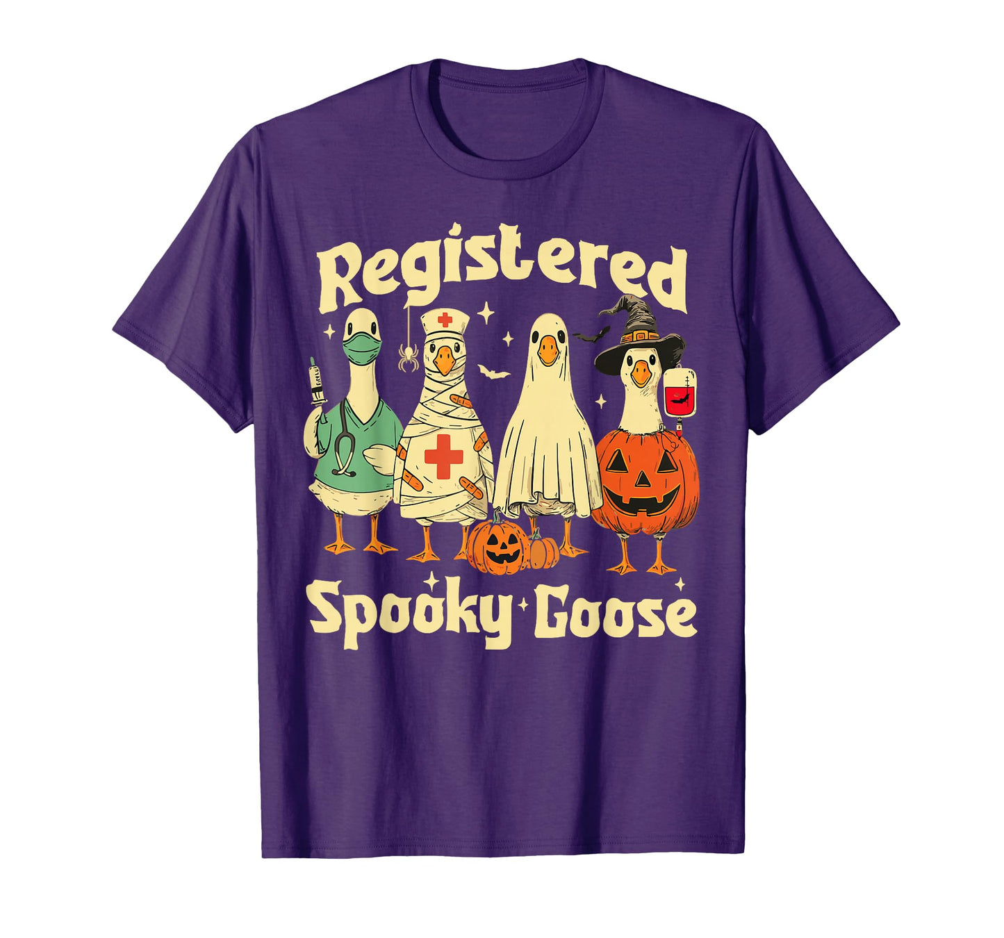 Cute Goose Nurse Halloween Costume Ghost Pumpkin Witch T-Shirt