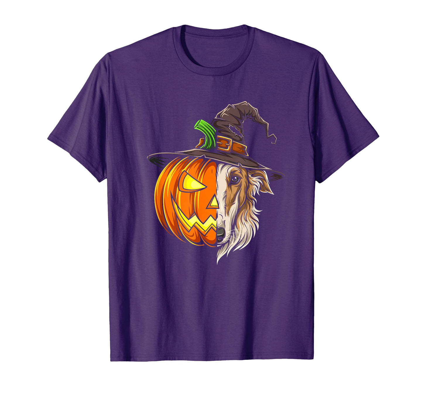 Borzoi Pumpkin Jack O Lantern Halloween Kids Mens Womens T-Shirt