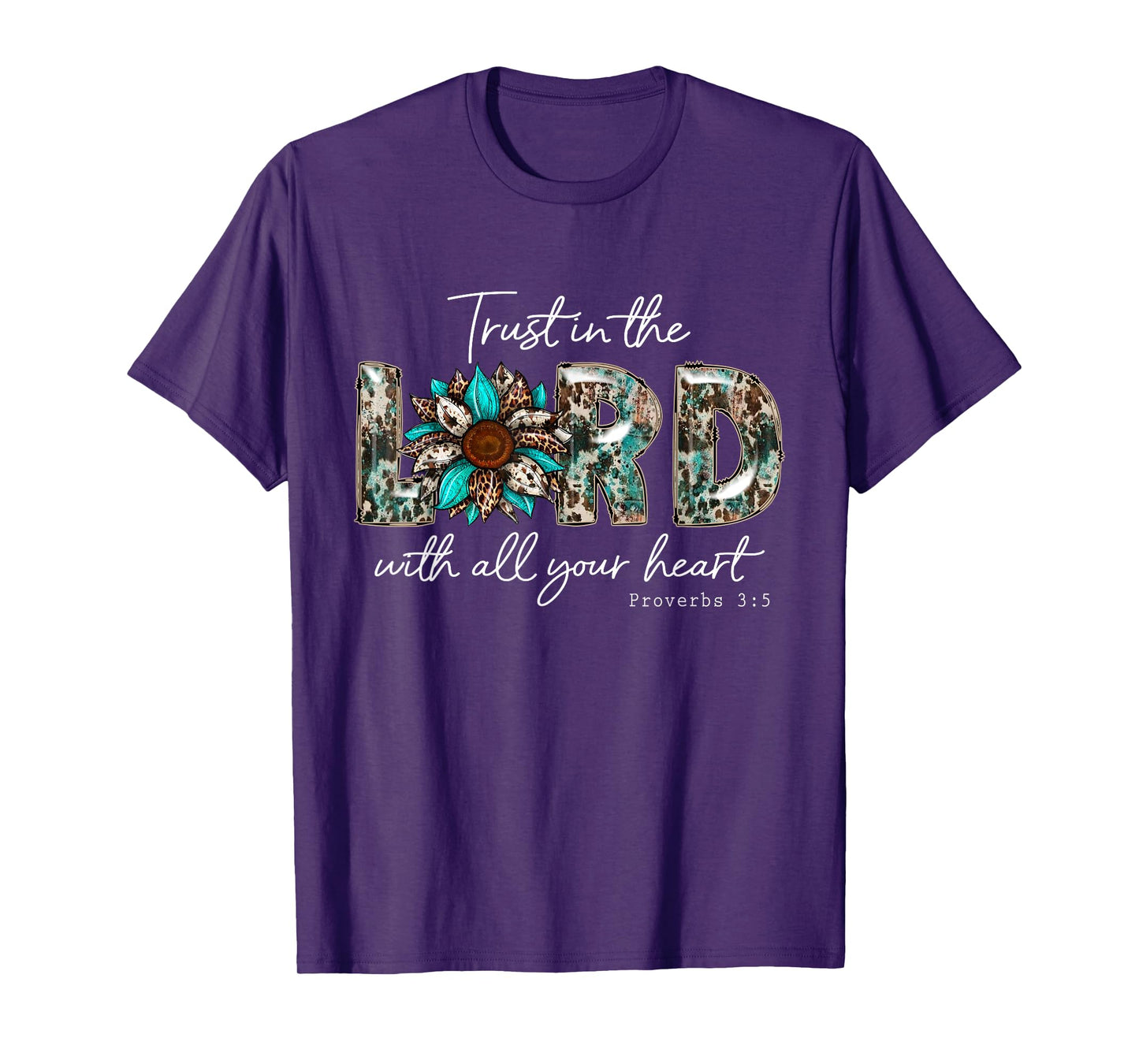 Valgory Vintage Trust In The Lord Christian With All Your Heart Faith God T-Shirt, Small, Black