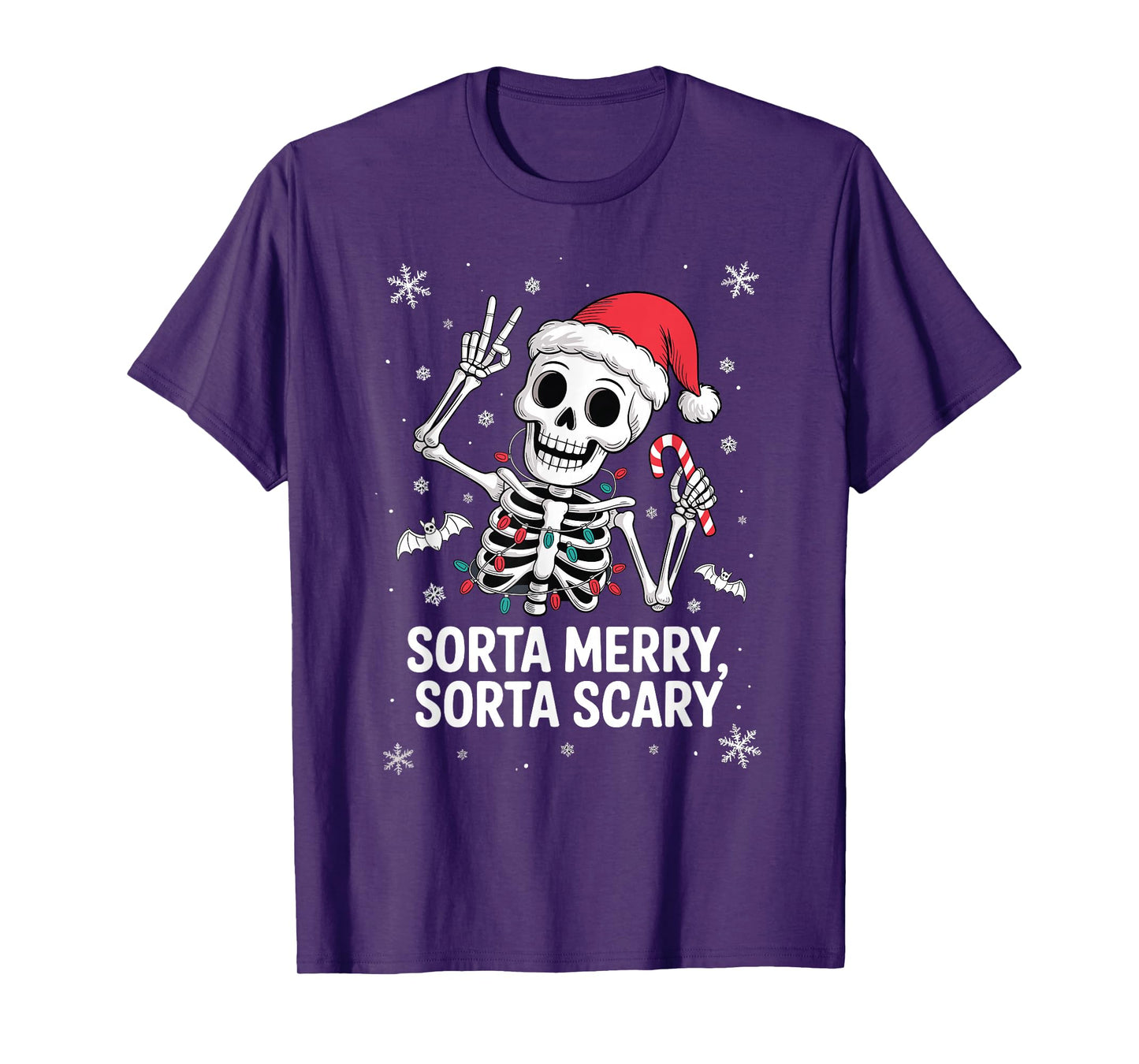 Sorta Merry Sorta Scary Skeleton Christmas T-Shirt