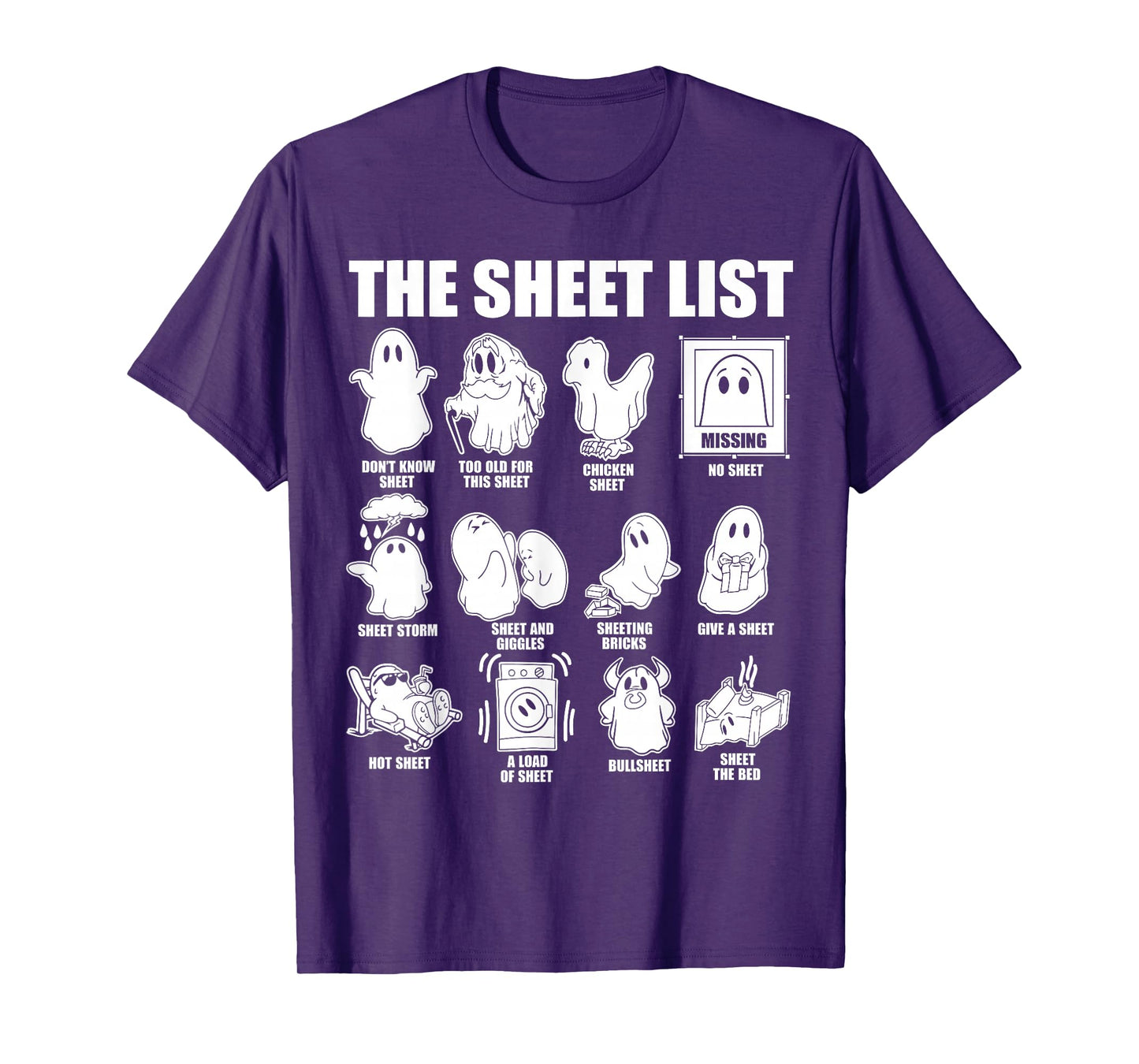 Halloween funny shirt Boo Sheet Halloween the sheet list T-Shirt