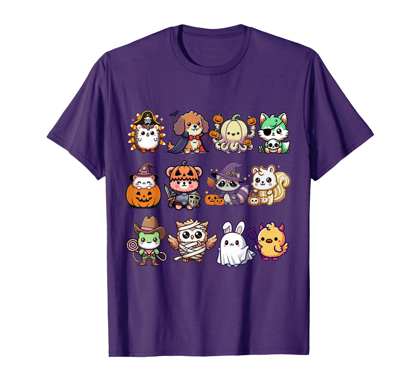 Cute Spooky Animals Monsters Fluffle in Halloween Costumes T-Shirt
