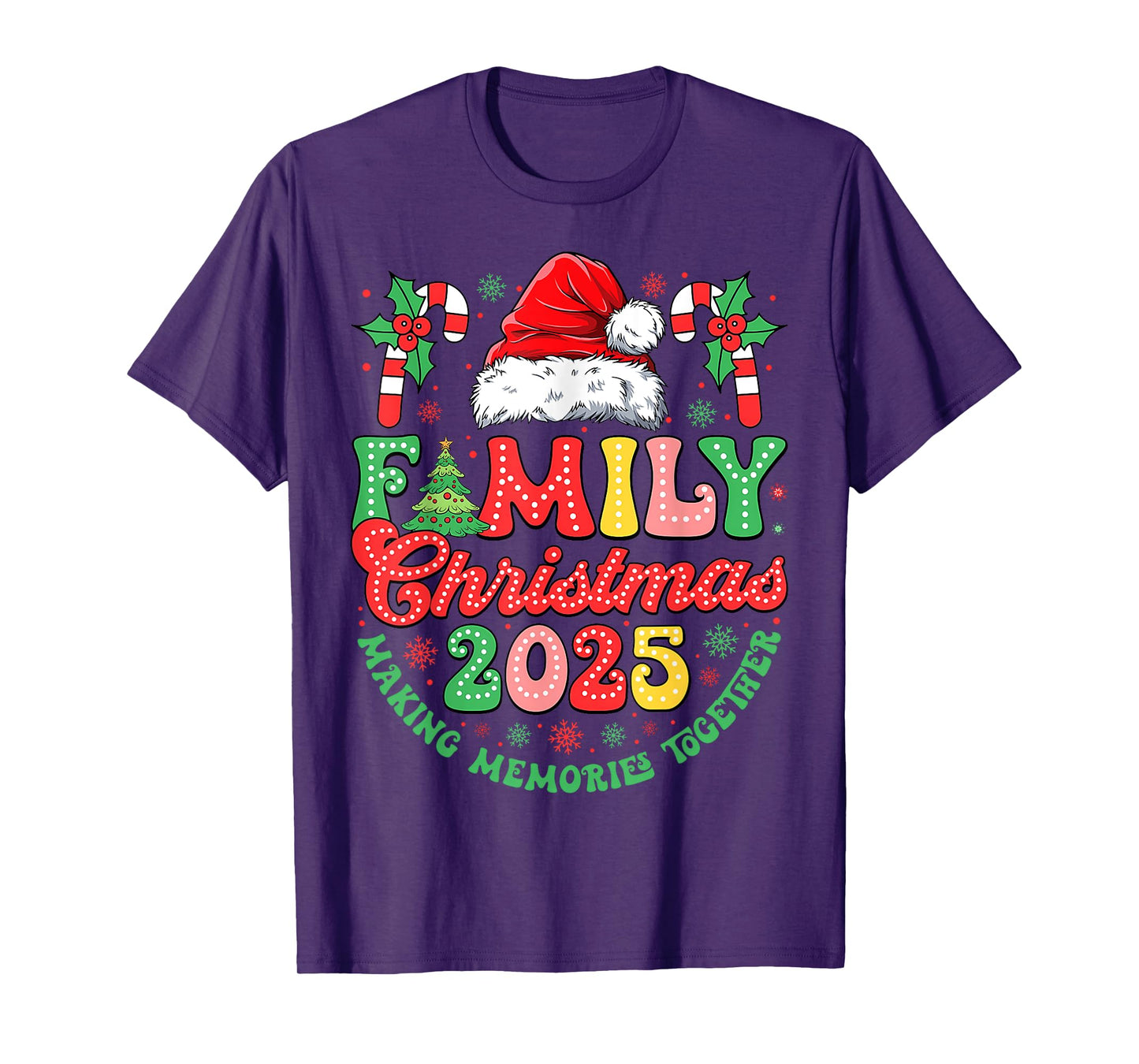 Groovy Family Christmas 2025 Making Memories Santa Hat Xmas T-Shirt