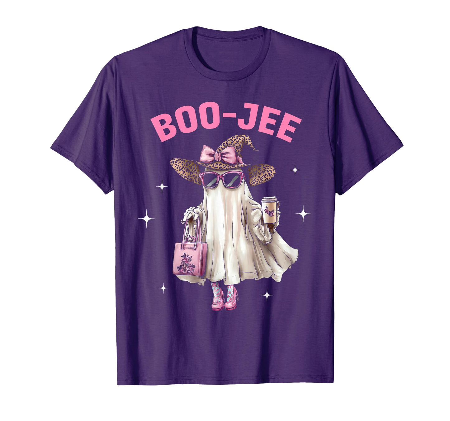 Coquette Ghost Coffee Boo-JEE Halloween Boujee Cute Ghost T-Shirt