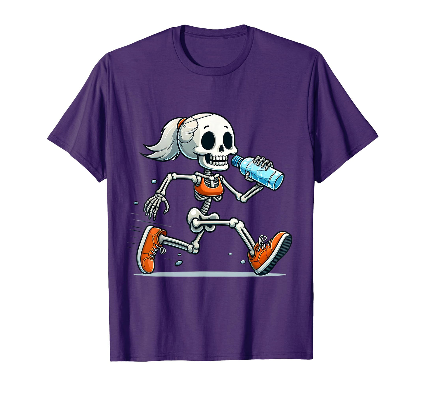 Running Skeleton Halloween Costume Spooky Runners Lover T-Shirt