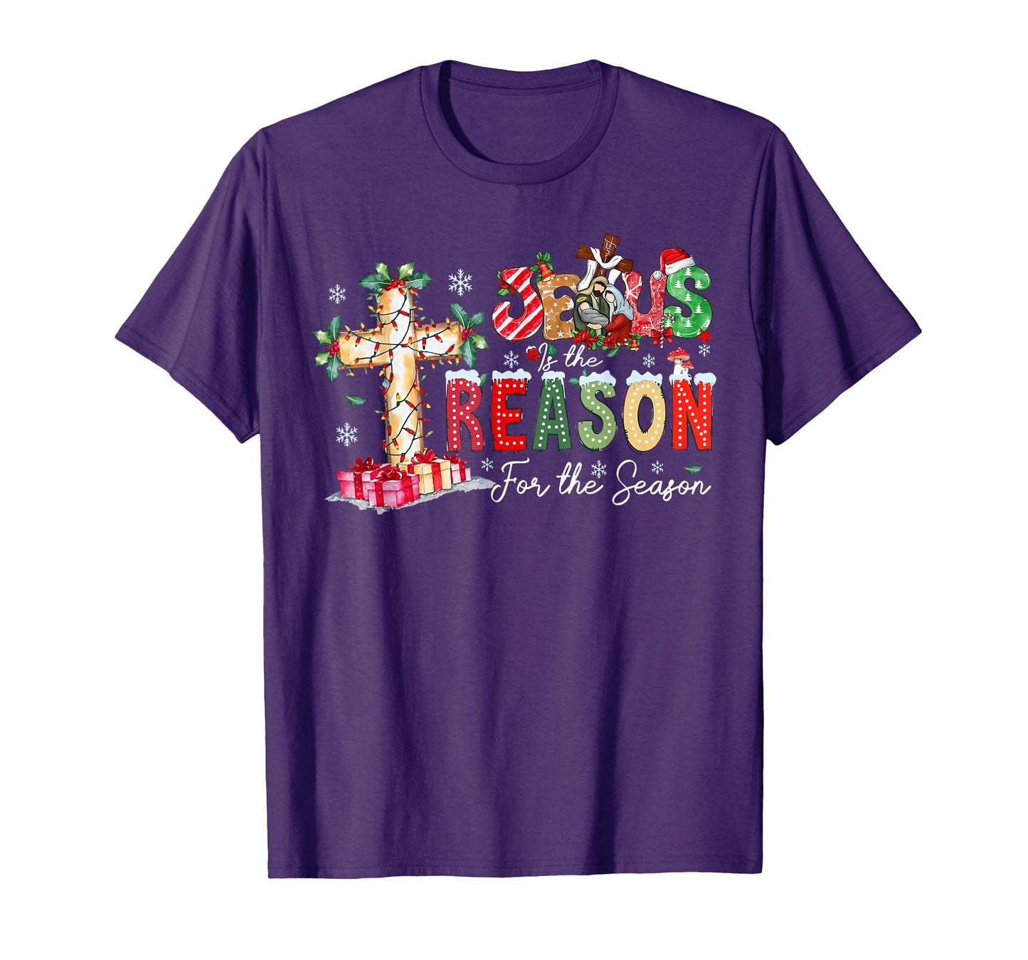 Christmas Jesus Reason Season Xmas Christian Men Women Kids T-Shirt