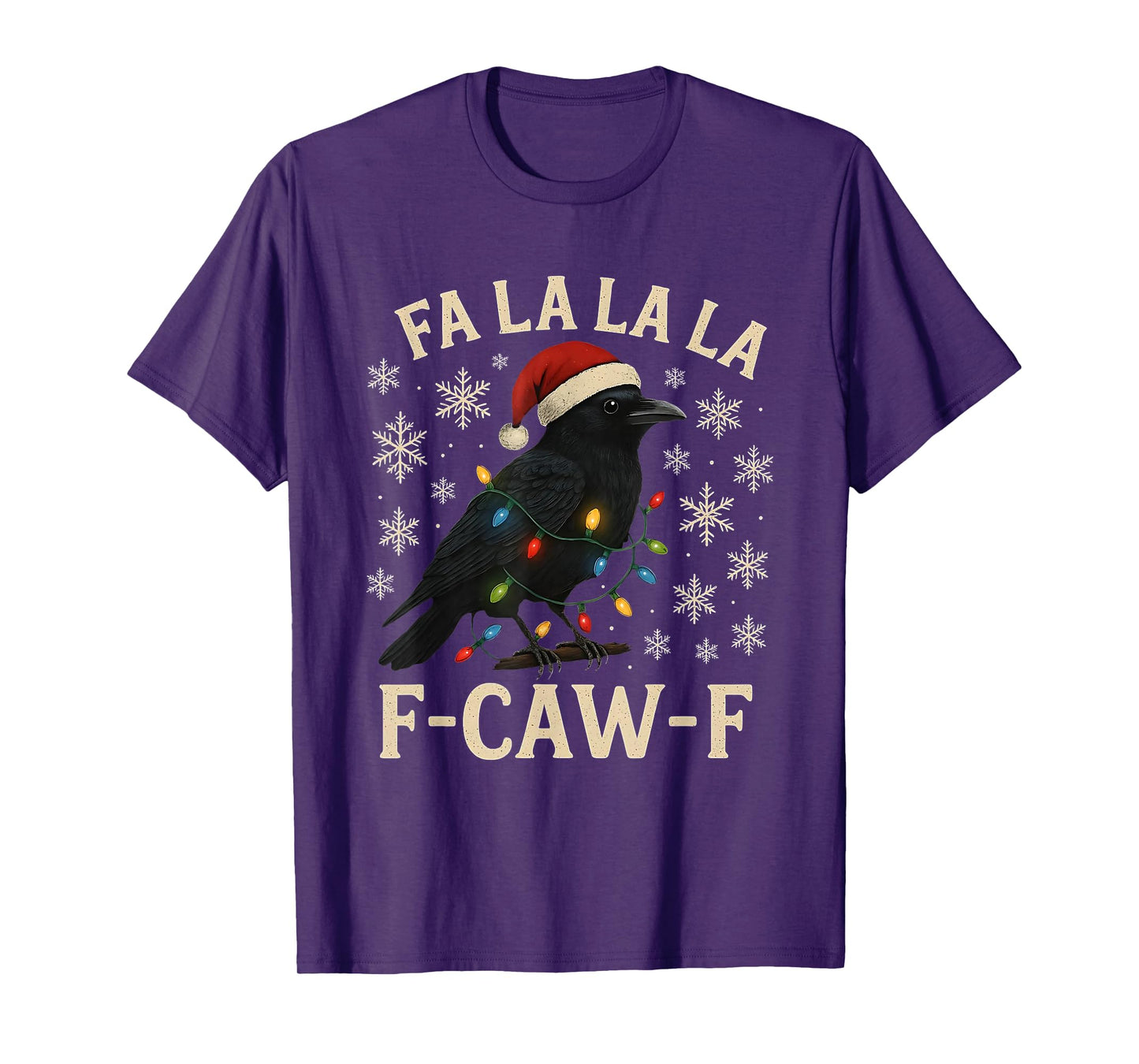 F-Caw-F Christmas Black Crow Funny Adult Humor T-Shirt