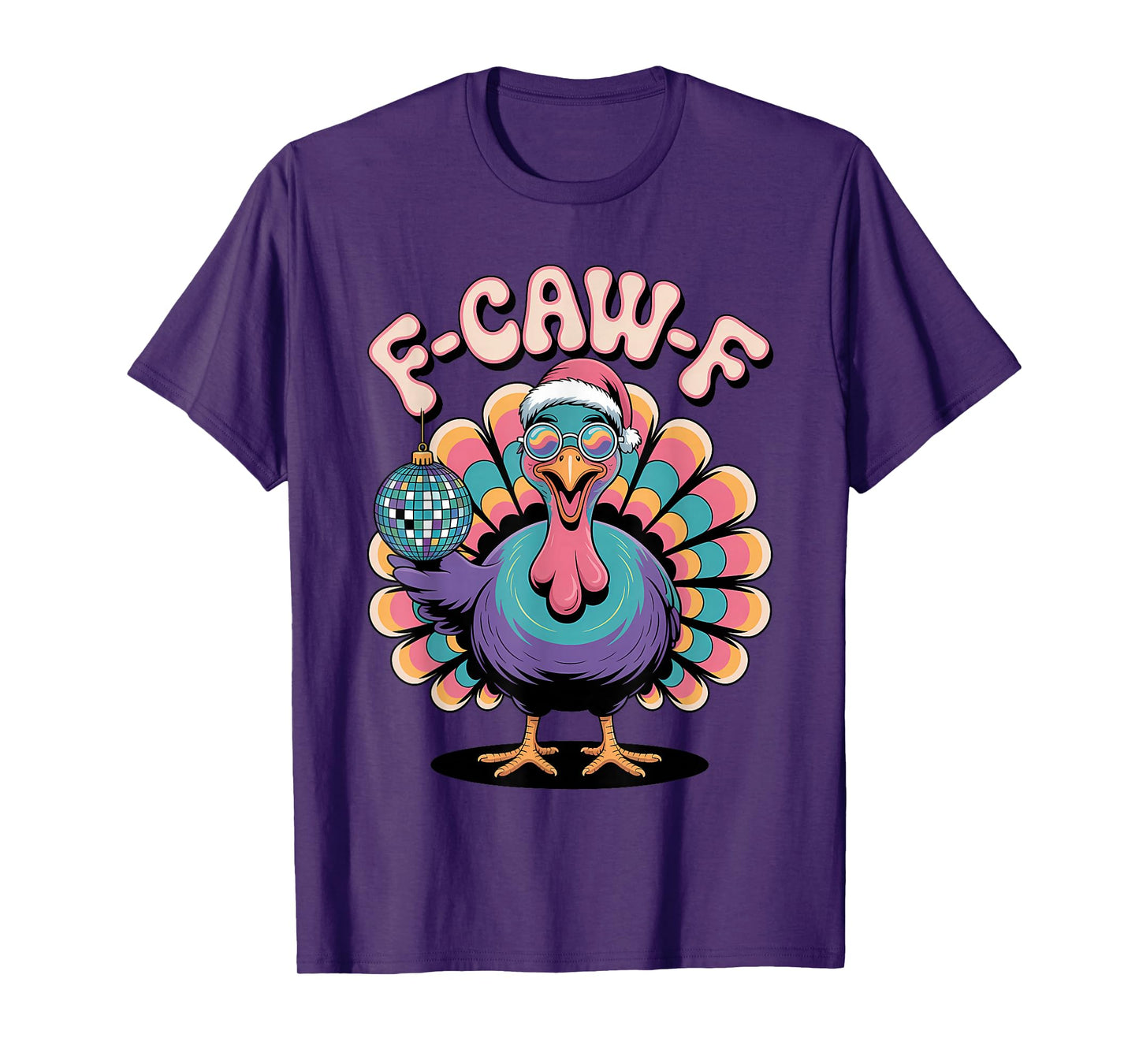 F CAW F Funny Turkey Christmas Thanksgiving Mashup T-Shirt