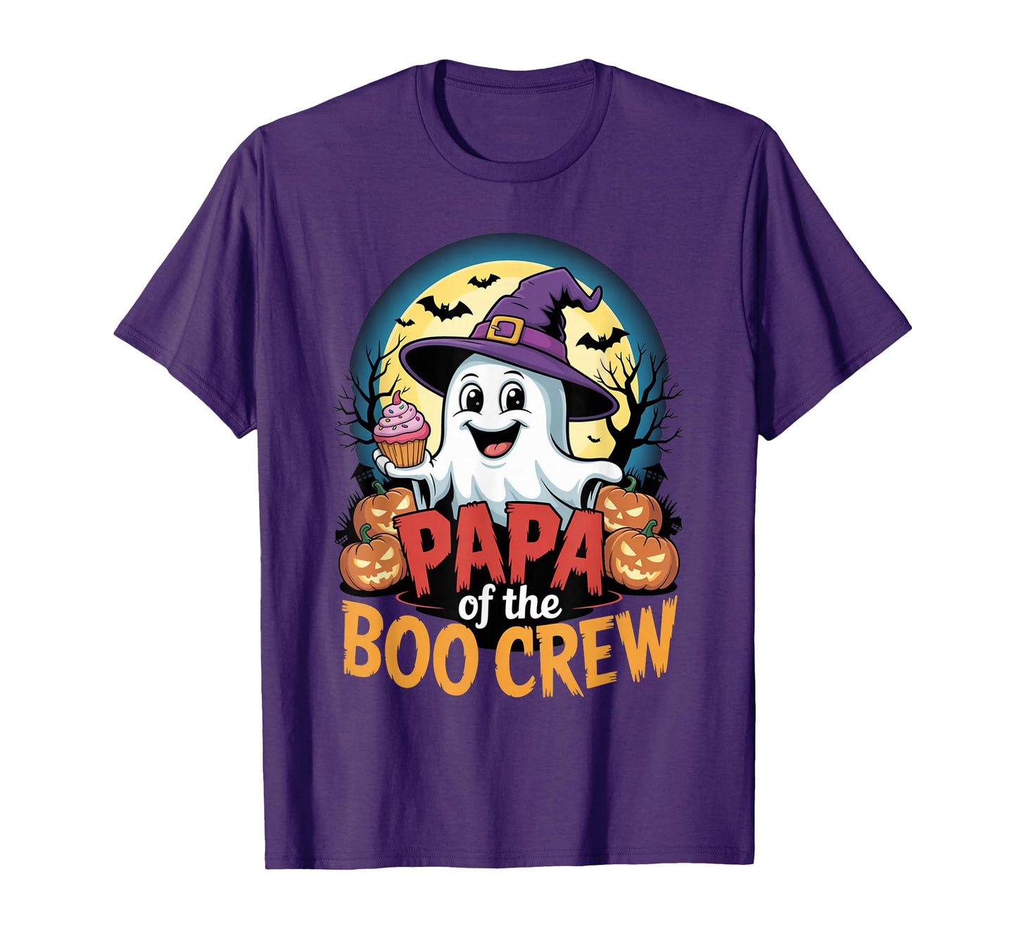 Papa of The Boo Crew Ghost Halloween Family Outfit Pumpkins T-Shirt