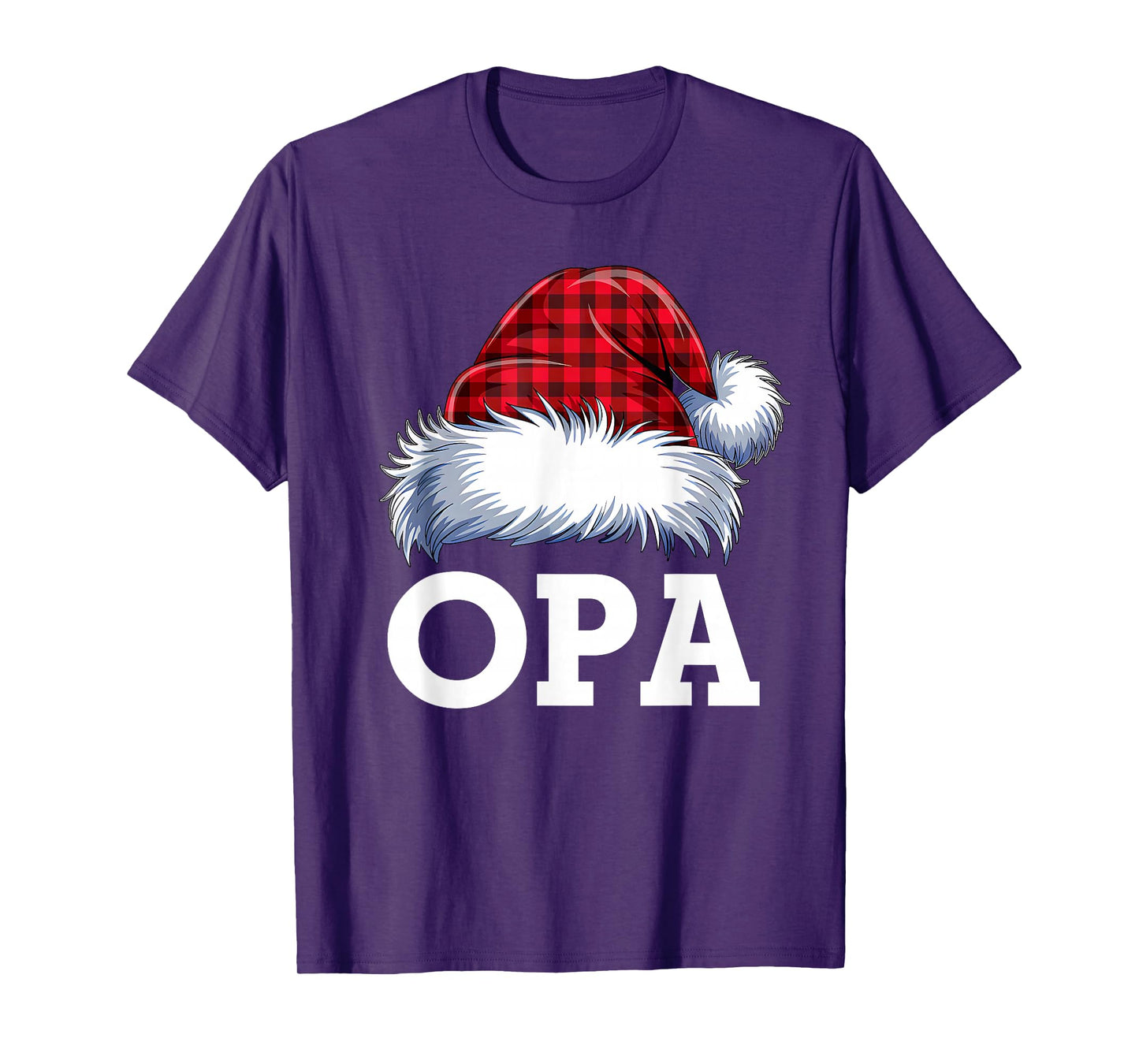 Opa Santa Red Plaid Christmas Family Matching Pajamas Xmas T-Shirt