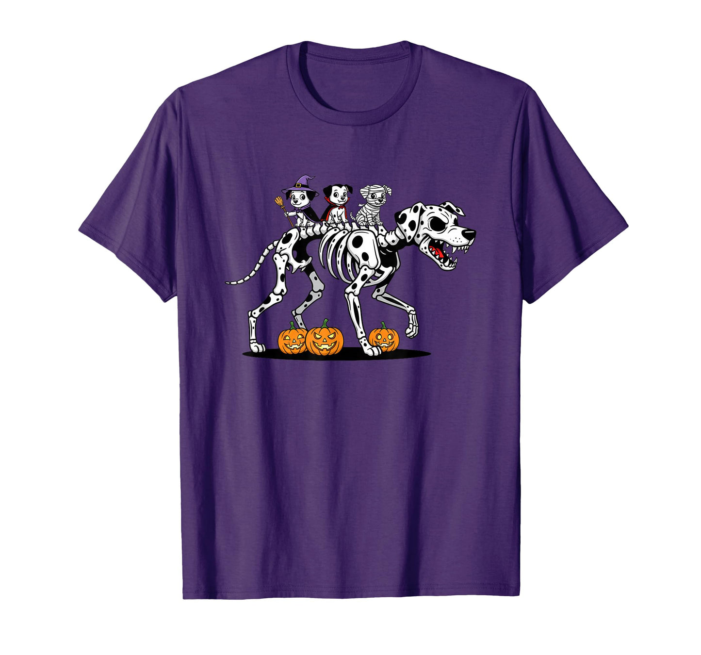 Dalmatian Skeleton Mummy Witch Halloween Kids Mens Womens T-Shirt