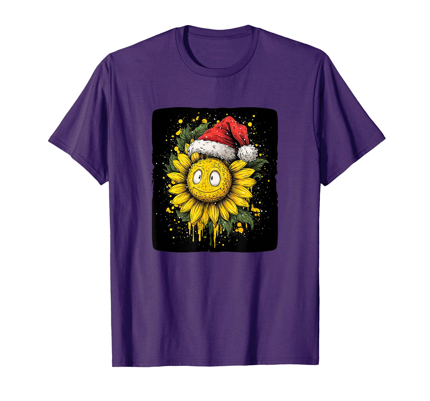 Awesome Sunflower with Santa Hat for Christmas T-Shirt