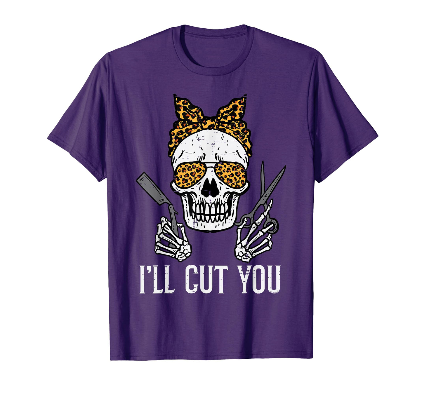 Halloween Hairdresser Skull Ill Cut You Hairstylist Women T-Shirt