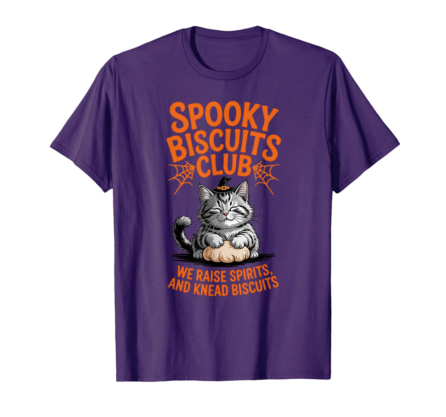 Spooky Biscuits Club Witch Cat Halloween T-Shirt