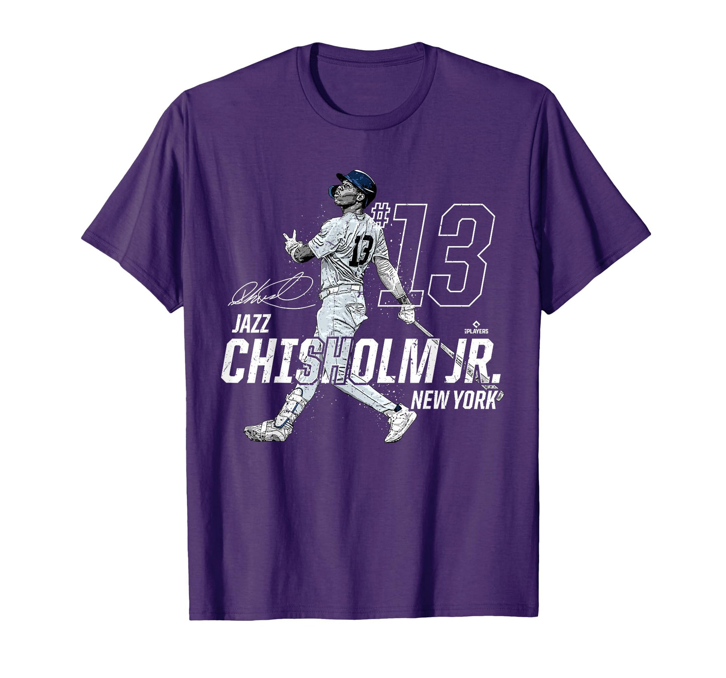 Dynamic Pose Jazz Chisholm Jr New York Baseball MLBPA T-Shirt