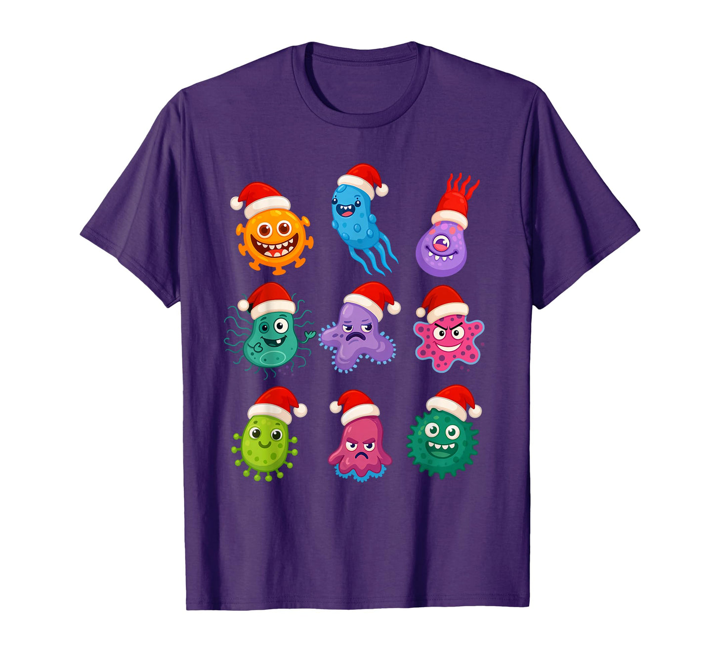 Christmas Microbiology Bacteria Santa Science Xmas Vibes T-Shirt