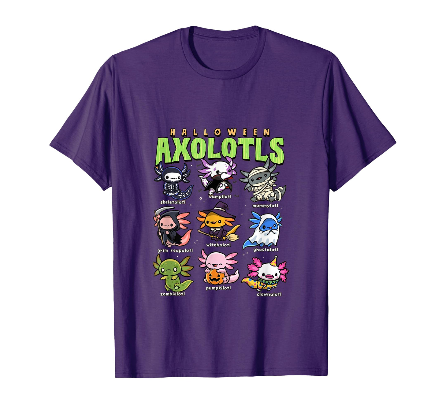 Halloween Axolotls – A Fun and Spooky Axolotl Kawaii t-Shirt T-Shirt