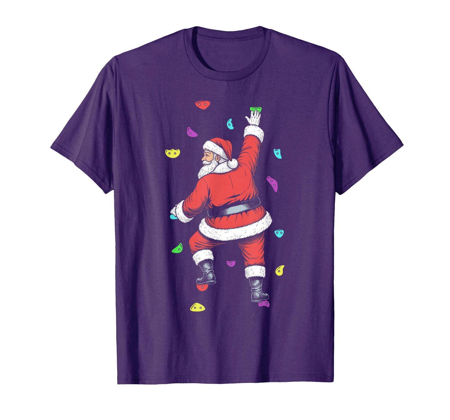 Rock Climber Indoor Wall Climbing Santa Claus Funny Climbers T-Shirt