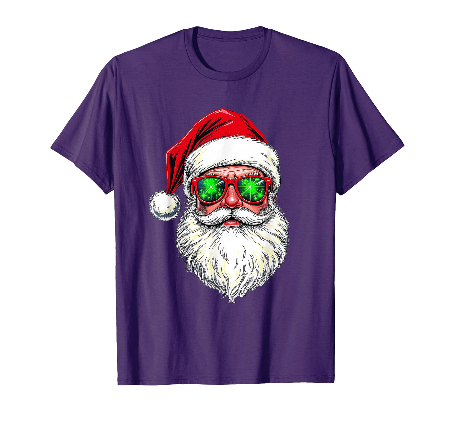 Cool Santa Claus Face Retro Sunglasses Christmas Men Boys T-Shirt