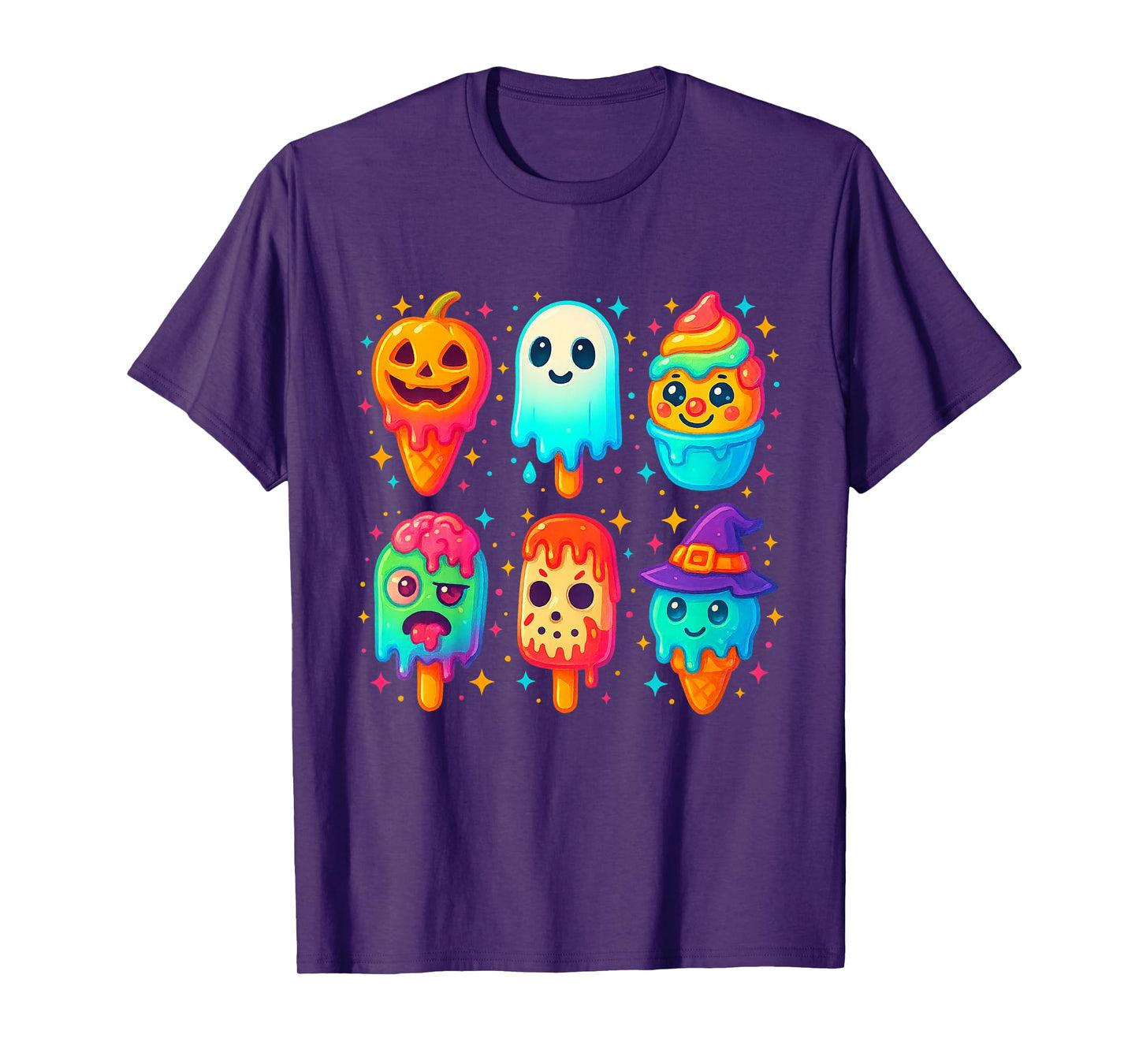 Funny Horror Ice Cream Pops Summerween Halloween 3D Candy T-Shirt