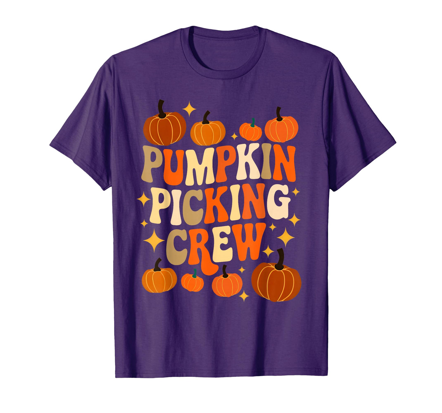 Groovy Pumpkin Picking Crew Matching Family Tee Autumn T-Shirt