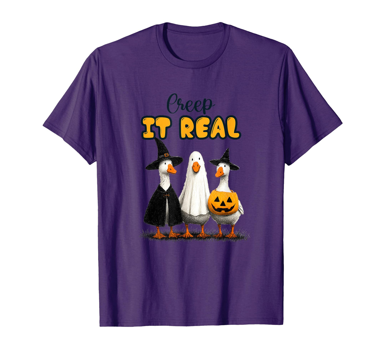Funny Halloween Goose, Witch Ghost Cute Pet Costume T-Shirt