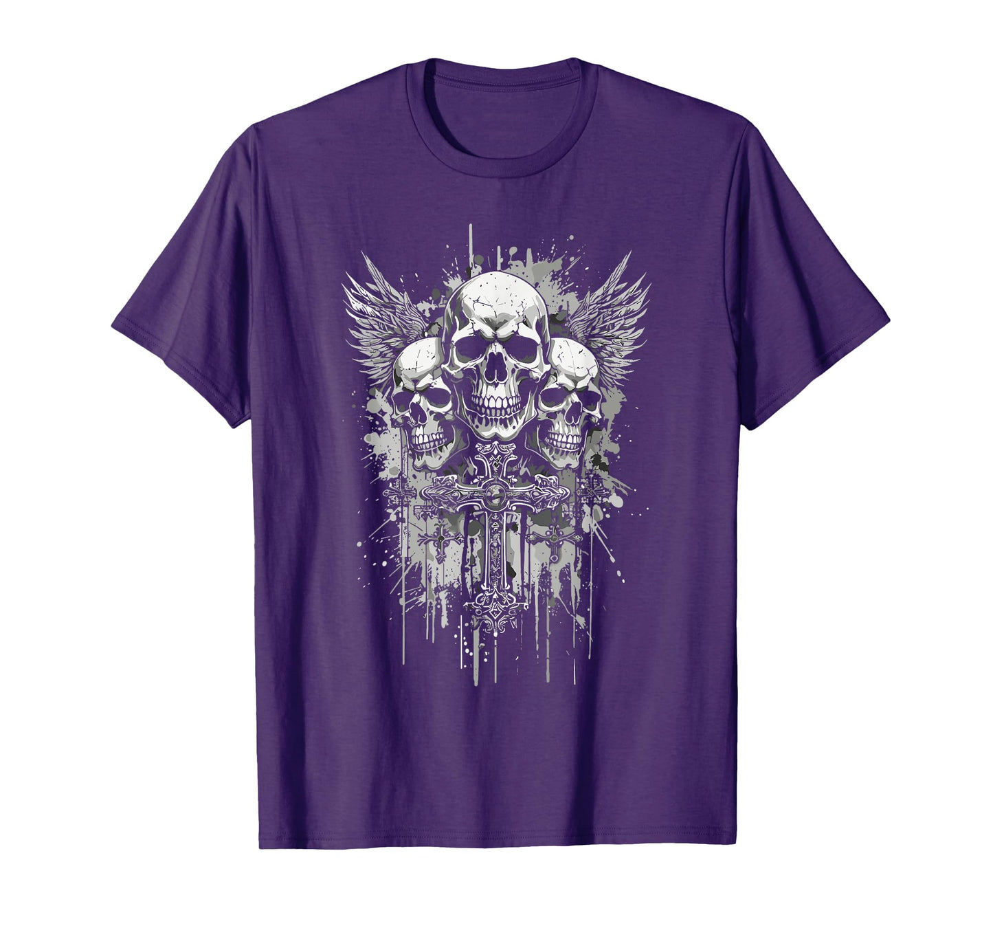 Y2K Grunge Aesthetic Alt Goth Skull Cross Gothic T-Shirt