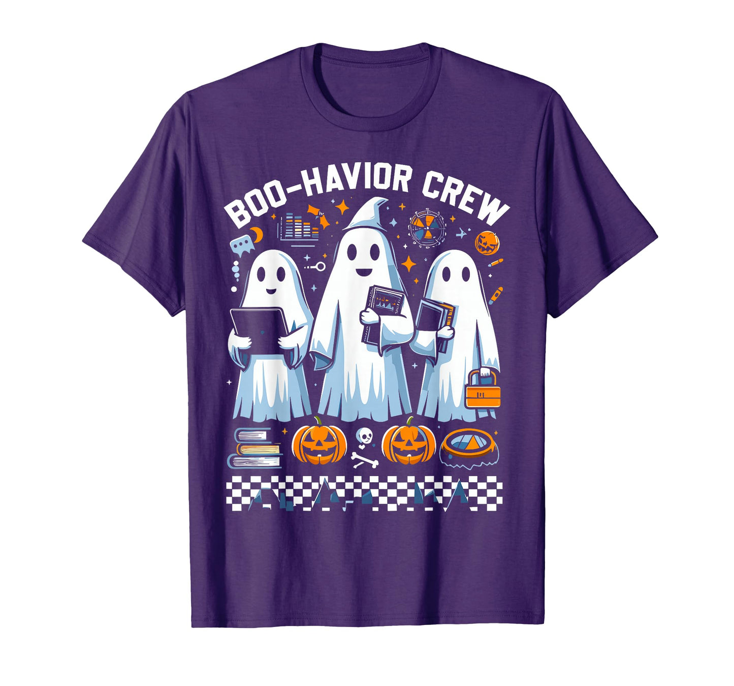 Behavior Analyst Halloween ABA Cute Ghost Boo-Havior Crew T-Shirt