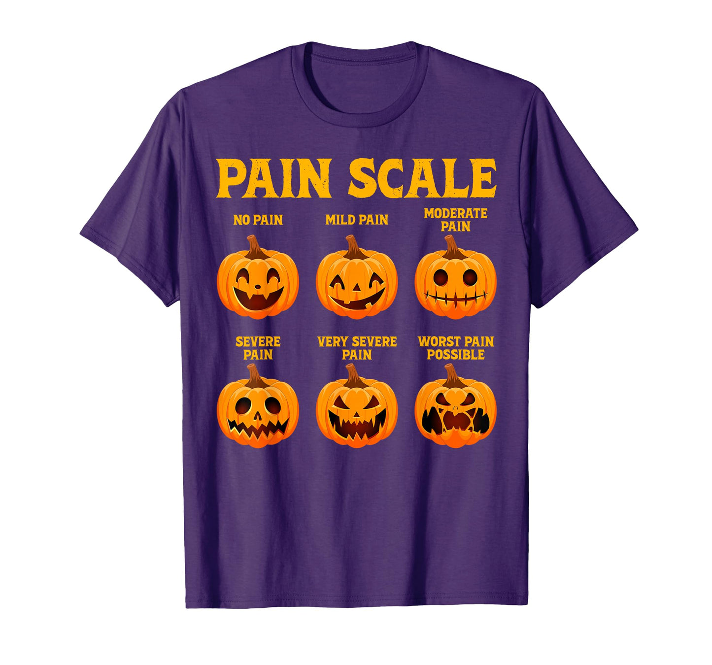Pain Scale Funny Halloween Pumpkin Fall Trauma Nurse Triage T-Shirt