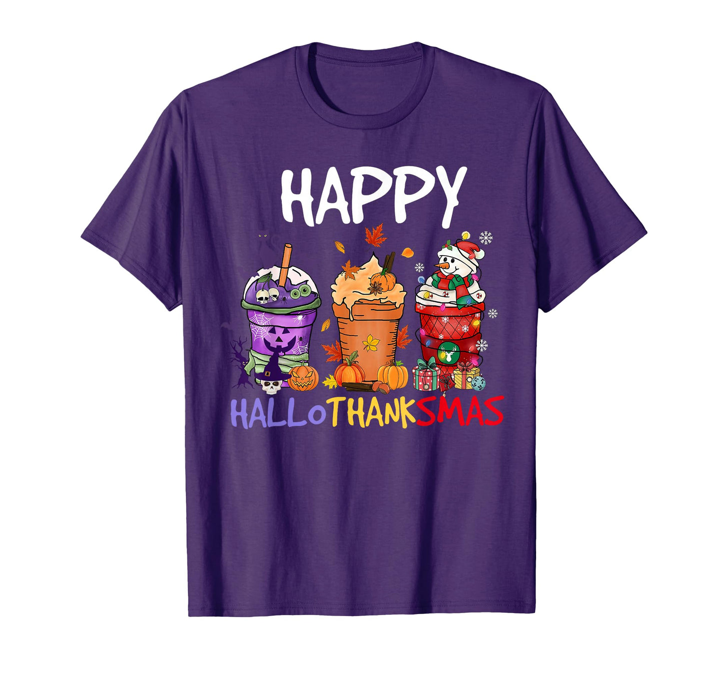 Halloween Thanksgiving Happy Hallothanksmas Season Coffee T-Shirt
